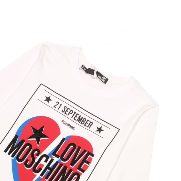 Rare LOVE MOSCHINO Graphic Long Sleeve Tee - Picture 4 of 5
